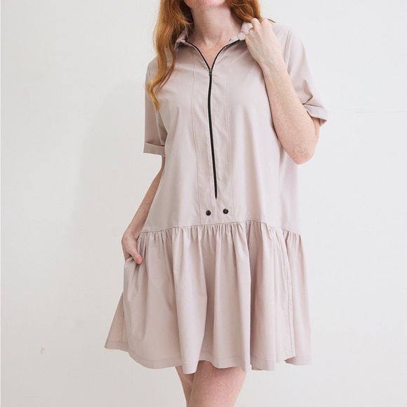 RUTI - THE WORK SHIRT POPLIN DRESS Size S/M Color Sanpiper - Picture 1 of 7